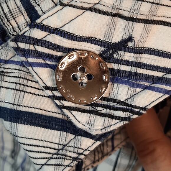 TanJay Jacket Top Shacket Womens 10 Metallic Buttons 3/4‎ Sleeve Casual - Picture 6 of 14